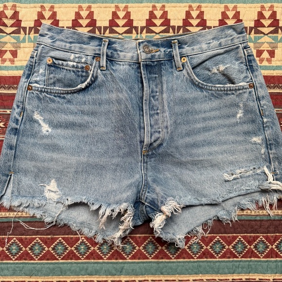 Agolde Distressed high rise Denim Women Shorts size 29 - Picture 4 of 7